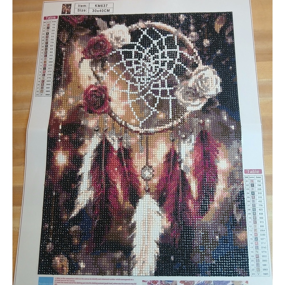 Finished 5D Diamond Art Painting Wall Dream‎ Catcher 30 By 40 Cm